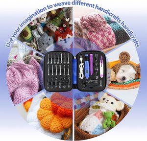 Ensemble de crochets à crochetage numérique, kit de crochetage numérique, 22 tailles différentes, aiguilles à crochetage interchangeables en acrylique, compteur de rangées de <span class=keywords><strong>points</strong></span> - Product Image 6