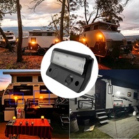 Luz para Toldo de Autocaravana, Doble Color Blanco Ámbar, Interruptor Táctil, 8W, IP67, Impermeable, para Furgoneta o Camper