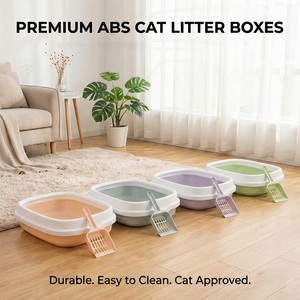 Caja de Arena para Gatos Grande y Duradera de Plástico con Tapa Abierta, Anti-Difusión, con Pala para Arena, para Gatos de Interior, Fácil de Limpiar - Product Image 3