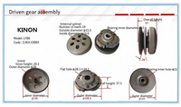 Rakitan Roda Penggerak CVT Sepeda Motor, Pulley Kopling Belakang Lengkap Assy LFB6, Suku Cadang Pengganti Skuter
