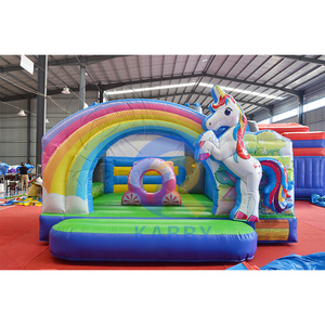 Château gonflable à thème licorne arc-en-ciel, château gonflable magique et coloré pour les filles, fête d'<span class=keywords><strong>anniversaire</strong></span>, <span class=keywords><strong>location</strong></span> commerciale - Product Image 2