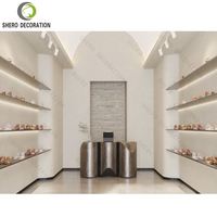 Meuble de rangement d'angle pour magasin de chaussures