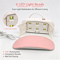 Lampe à ongles UV LED MINI 6W avec logo personnalisé, portable, câble USB, sécheuse pour vernis gel, usage domestique et professionnel, vente en gros, machine pour nail art