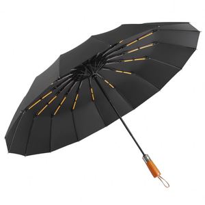 Paraguas de Negocios Resistente al Viento de 32 Varillas para Hombre, Totalmente Automático, con Mango de Madera, Plegable, Impermeable, con Protección Solar para la Lluvia - Product Image 2