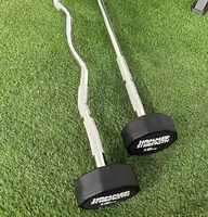 Ensemble d'haltères fixes de gymnastique commerciale PINJIAN avec barre en caoutchouc pour l'haltérophilie libre de forme physique pour l'usage de gymnase
