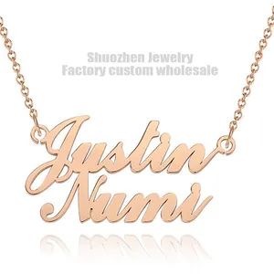 Hip Hop Hot Sale Custom Double Layer Custom Name Necklace Men's and Women's Name Stainless Steel 18K Jewelry Pendant