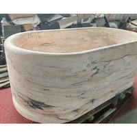 Baignoire en quartz rose naturel, baignoire moderne autoportante en marbre rose, baignoire en quartz rose