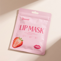 Sac d'emballage pour masque à lèvres imprimé personnalisé Pochette plate durable à trois joints latéraux avec trou européen Pochette zip-lock Sacs en mylar