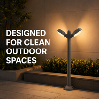 Lampe LED de jardin minimaliste de 600 mm de hauteur, en aluminium moulé sous pression, avec couvercle en PC résistant aux UV, pour allée et bordure superposée