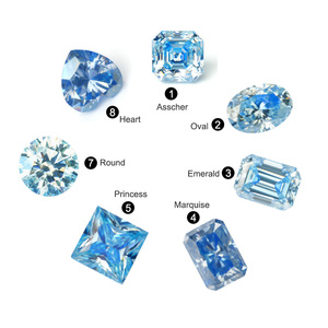 Moissanite de couleur bleue en forme de coussin, couleur or, 1ct 2ct 3ct 4ct 5ct VVS avec certification GRA, pierre de moissanite - Product Image 5