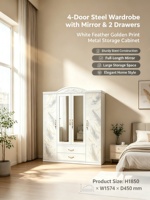 Armoire en acier sur mesure, meuble de rangement verrouillable pour vêtements avec miroir, chambre à coucher avec tiroir, nouveau design moderne