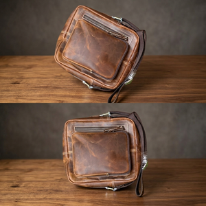 BS INTERNATIONAL Bolso de Mano de Cuero Genuino para Mujer, con Cierre, Impermeable, Dos Correas, Personalizado, Venta al por Mayor, Día de San Valentín, 3L+ - Product Image 6