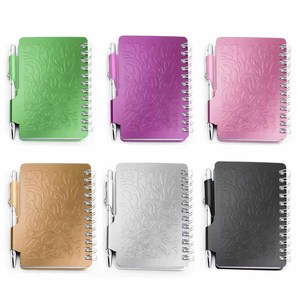 Wholesale Creative A7 <strong>Mini</strong> Paper Products Aluminum Shell Notebooks Pens <strong>Metal</strong> Shell <strong>Notepads</strong> Creative Aluminum Alloy Coil - Product Image 1