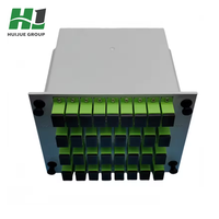 Splitter PLC Single Mode 1x4 HJ Plug-in dengan Adaptor LC/APC, Kaset Pemasangan Cepat untuk Sistem Kotak Kabel Terstruktur, Garansi 2 Tahun