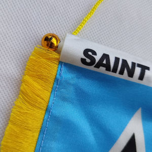 Mini drapeau en satin 4 ''x 6'' imprimé des deux côtés affichage de style fanion de rétroviseur de voiture Sainte-Lucie - Product Image 2