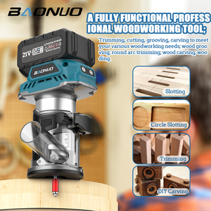 Mesin Ukir Kayu Genggam Multifungsi, Mesin Pemotong Kayu, Mesin Pembentuk Tepi Kayu, <span class=keywords><strong>Router</strong></span> Listrik Tanpa Kabel untuk Pertukangan Kayu - Product Image 4