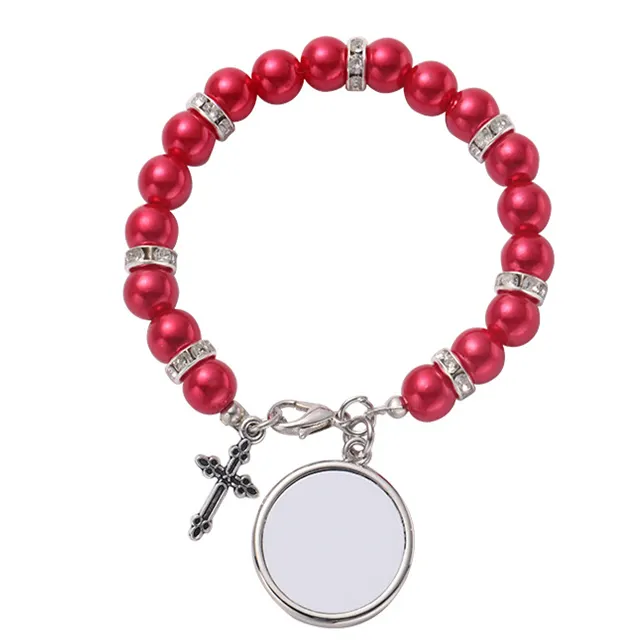 Neuankömmling Religiöse Armbänder Sublimation Rosenkranz Armbänder für Frauen Geschenk