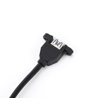 Adaptador de ángulo recto de extensión USB 3,0 Montaje en panel blindado trenzado con orificio para tornillo Tipo a macho a hembra Cable externo para computadora