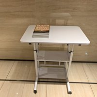 Table de chevet mobile en MDF avec roulettes, hauteur réglable, multifonctionnelle, pour chambre à coucher, bureau d'étudiant, bureau pour ordinateur portable