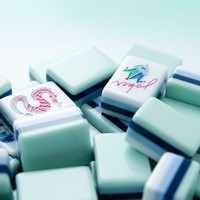 Jeu de Mahjong Américain de Luxe Pliable en Acrylique Cyan, 160 Tuiles, Kit de Jeu pour 4 Joueurs, Portable, Idée Cadeau de Voyage de Luxe
