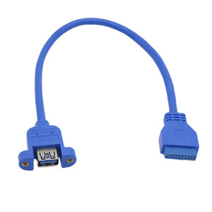 Blue 20 Pin Motherboard <b>To</b> <b>Usb</b> 3.0 Female Extension <b>Cable</b> For Computer Case Expansion Bracket - Product Image 3
