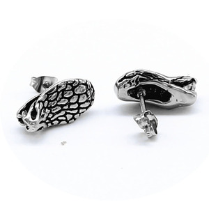 Yunnique – boucles d'oreilles en forme de tête de serpent, en acier titane, design du zodiaque animal, boucles d'oreilles de style punk à la mode pour hommes et femmes - Product Image 1