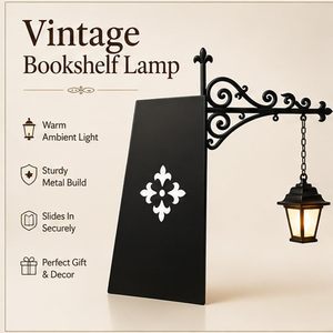 Lámpara de biblioteca en miniatura, lámpara colgante para estantería, luz nocturna LED cálida, iluminación decorativa vintage de madera para estantería - Product Image 2
