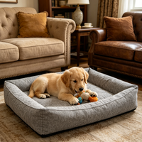 Canapé-lit pour chien et chat respirant toutes saisons avec housse amovible lavable, aide au sommeil orthopédique pour animaux de compagnie arthritiques de petite et grande taille