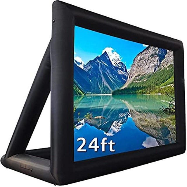 High Quality 100 120 150 200 Inch Outdoor Inflatable Movie Screen 16:9 4:3 Inflatable Movie Screen With Projector