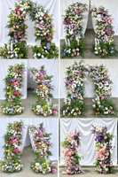 Gapura Bunga Sutra Bentuk Tanduk Hydrangea Realistis Buatan Tangan Modern Putih Hijau Artifisial untuk Pernikahan Hari Ibu Natal Tahun Baru