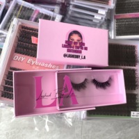 Extensions de cils russes synthétiques 3D faits à la main, épaisseur 0,07 mm, 25 mm, vente en gros, marque privée
