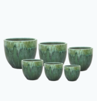Pot Bunga Keramik Terakota Buatan Tangan Desain Eropa Berlapis Glasir Ukuran Besar Untuk Penggunaan Dalam/Luar Ruangan Dekorasi Lantai Pusat Perbelanjaan/Penitipan Anak