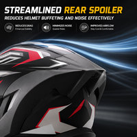 Casque de moto intégral haute résistance en ABS, certifié DOT, double visière, rembourrage EPS, casque de course avec aérations réglables et spoiler