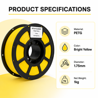 Filamento PETG Básico Amarillo, Material de Impresión de Alta Resistencia a Impactos, Filamento para Impresora 3D para Fabricación de Moldes
