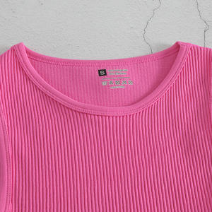 Mono Ajustado Sexy de Alta Calidad, Sin Costuras, Acanalado, para Mujer, Sin Mangas, Cuello Redondo, Básico, Transpirable, Moldeador, Reductor - Product Image 3