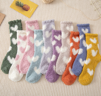 Chaussettes confortables pelucheuses Animal chat patte pantoufle pour femmes mignon drôle doux moelleux hiver chaud adolescentes polaire cabine chaussette