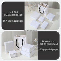Boîte à bijoux en carton avec logo, en stock, pour colliers, bagues, boucles d'oreilles, bracelets, emballage de bijoux, boîte coulissante
