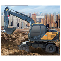 Excavatrice sur pneus 2026 R150WVS avec garantie d'un an, puissance de 108 kW, capacité de godet de 0,58 m³, composants essentiels haute efficacité