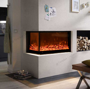 <span class=keywords><strong>Foyer</strong></span> électrique réaliste en verre à 2 faces avec décor de flamme LED Coin en forme de L pour montage mural intérieur conçu pour une utilisation en <span class=keywords><strong>foyer</strong></span> - Product Image 4