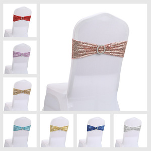 Spandex Lentejuelas Boda Silla Faja Hebillas Sillas Plegables Fiesta Baby Shower Decoración Silla Bandas - Product Image 4