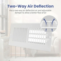 Grille de ventilation en acier galvanisé pour CVC, diffuseur de ventilation pour sol, mur, plafond, diffuseur d'air à 2 voies, couvercle de grille d'aération pour plafond