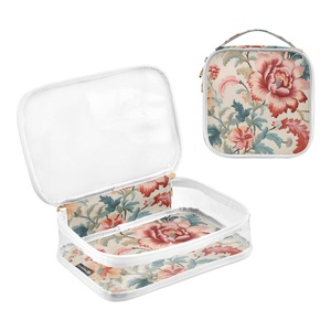 Women Clear Make up Organizer Pouches Tote Travel Toiletry Bags Transparent PVC Cosmetic Makeup Bag - Product Image 2