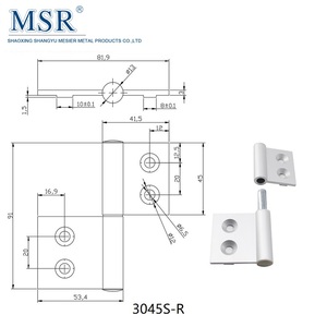 Accessori per mobili cinesi con profilo in alluminio e fessura anodizzazione 3045SR <span class=keywords><strong>4</strong></span> fori cerniera in alluminio cerniera #3257 - Product Image 1