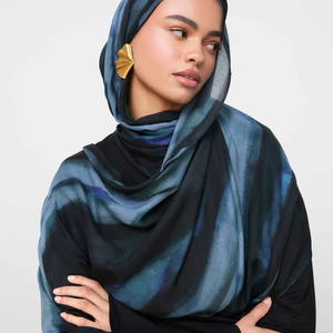 Alta calidad 70*180 cm Modal viscosa algodón étnico Bandana nuevo diseño Floral patrón personalizable Logo impreso Hijab bufanda - Product Image 6