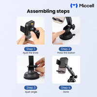Support de téléphone portable pour voiture Miccell, réglage multi-angles, base adhésive puissante, support de voiture pour Xiaomi et iPhones