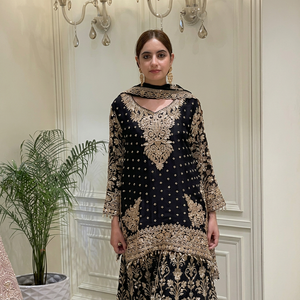 Conjunto de Salwar Kameez Bordado en Georgette Sintético, Traje Tradicional Indio/Pakistaní para Mujer, Vestido de Fiesta/Boda con Dupatta, Envío Rápido - Product Image 1