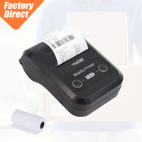 Imprimante thermique portable mini 58 mm, 2600 mAh, impression continue pendant 8 heures, imprimante de facturation USB BT pour extérieur