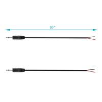Fiche mâle 2.5mm à fil nu extrémité ouverte TS 2 pôles connecteur de câble audio mono avec gaine en PVC et blindage de tresse pour caméras