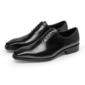 New Style Men's Lace up Business Formal Leather <b>Shoes</b> Handcrafted Cowhide Breathable Oxford Dress <b>Height</b> <b>Increasing</b> Autumn - Product Image 2