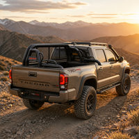 Barre de protection tout-terrain pour benne de pick-up avec support intégré pour barre lumineuse de toit et grille de protection pour vitre arrière